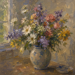 Flowers, by Charles Hobbyart, Oil on Canvas