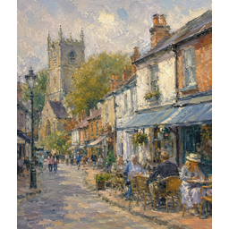 High Street, by Charles Hobbyart, Oil on Wooden Panel, 2024