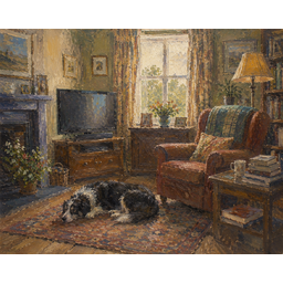My Living Room, by Charles Hobbyart, Oil on Canvas, 2024