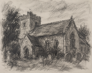 St. Mary's Church, by Charles Hobbyart, Charcoal, 2021