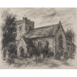 St. Mary's Church, by Charles Hobbyart, Charcoal, 2021